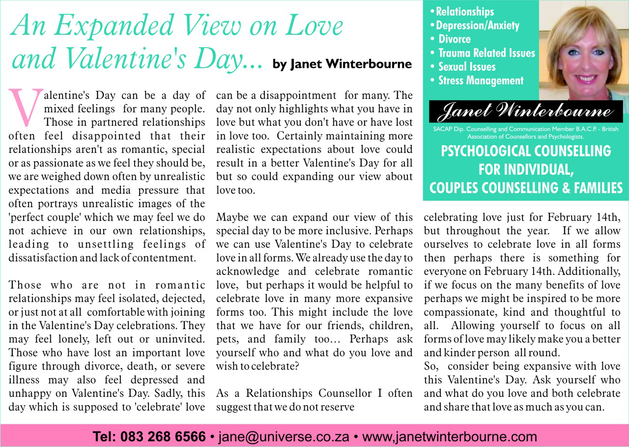 An Expanded View on Love and Valentines Day Psychologist Cape Town An Expanded View on Love and Valentines Day Psychologist Cape Town